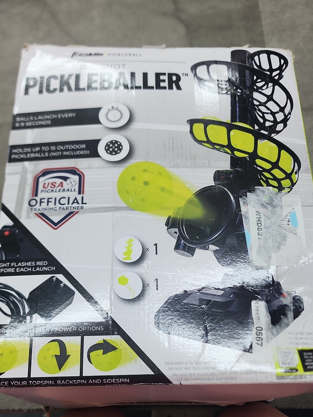 Pickleballer Automatic Pickleball Launcher - Black & Neon Yellow